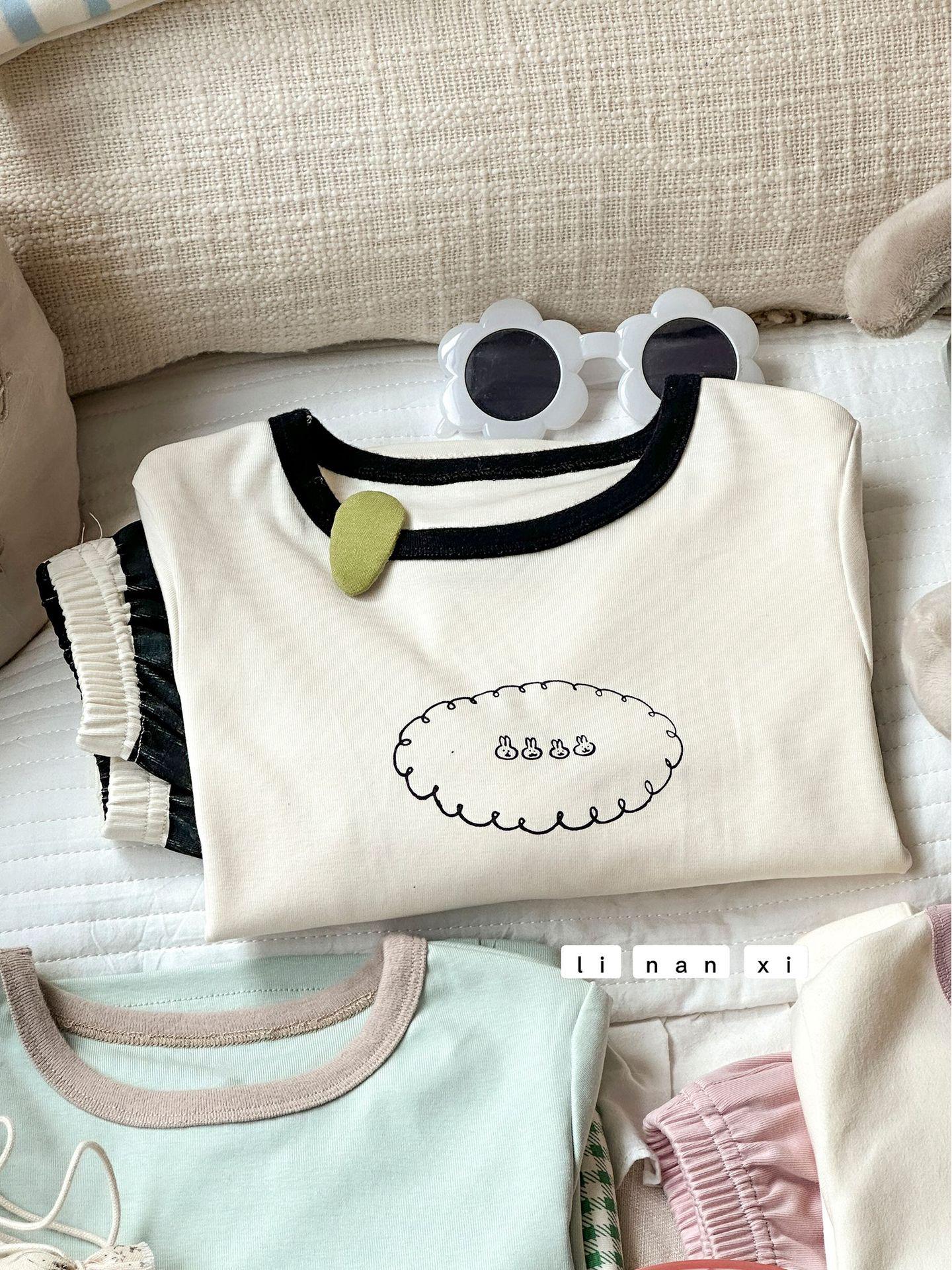 

Мультяшный принт Комплект пижамы для мальчиков и девочек - Милая детская одежда для сна 85058 100 cm