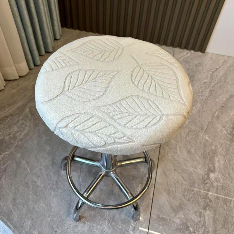 1PC Round Bar Stool Covers Round Stool Seat Covers Jacquard Dustproof Slipcovers for Swivel Chairs or Barstools