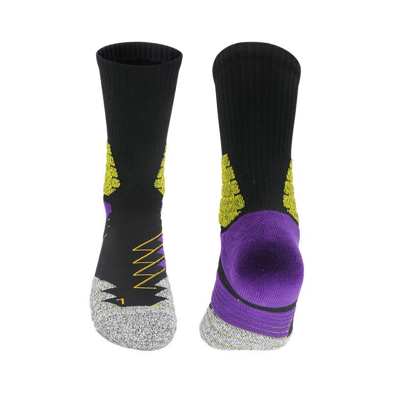 Actual Combat Medium Tube Basketball Socks Men'S Sports Socks Non-Slip Breathable Towel High-Top Men'S And Women'S Running Cotton Socks Men'S