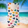 Colorful heart-shaped white pattern sunscreen and windproof suitable for beach pool camping travel beach blanket