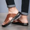Fashion Fashion Outdoor Thick Soled Designer Men Slippers Leather Breathable Cool Ultralight Summer Men Non Slip Comfort Beach Slippers