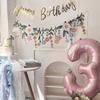 Floral Leaf Flower Paper Banner Spring Theme Happy Birthday Banner  Wedding Decor