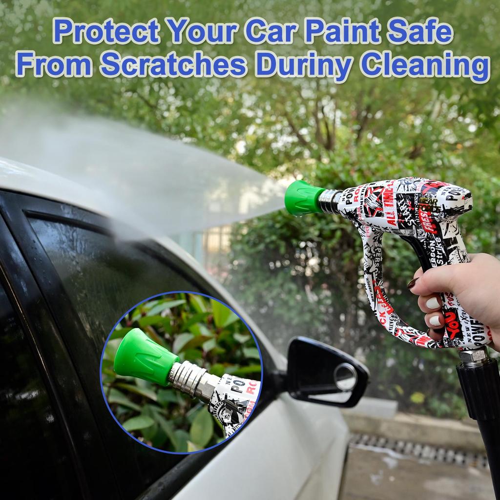 Pressure Washer Nozzle Guard, Stainless Steel High Power Washer Nozzle Tips Set , 4Pcs Pressure Washing Nozzle with 1/4" Quick Connect, #035