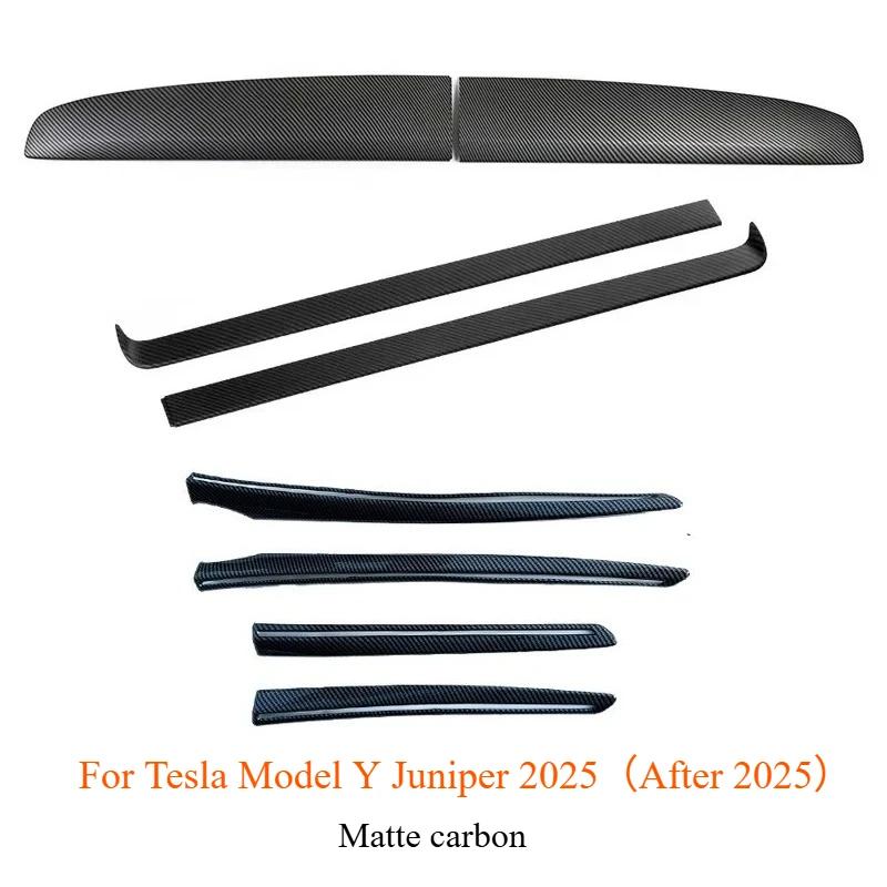 For Tesla Model Y Juniper 2025 Dashboard Trim Center Console Panel Sticker Cover Carbon Fiber ABS Decoration Car Accessories