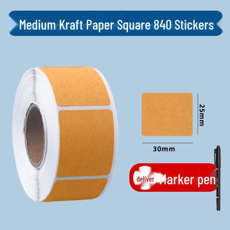 Writable Kraft Paper Label Stickers with Matte Self-Adhesive Backing