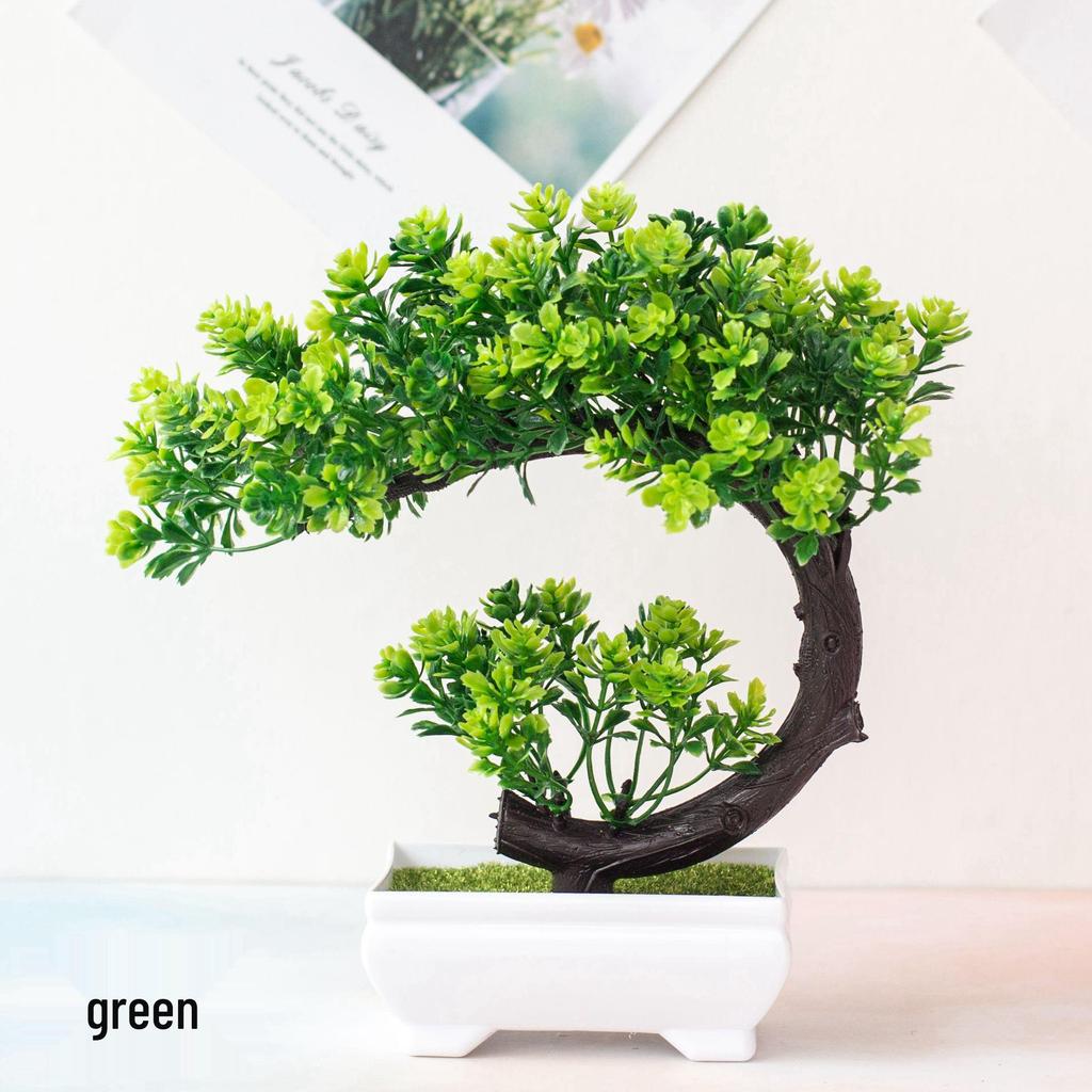 Mini Potted Grass Bonsai: Cherry Snowball Home Decor Ornament