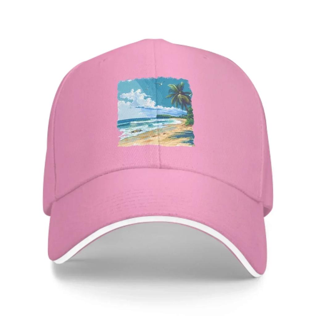 Tropical Beach Baseball Caps Fashion Casquette for Unisex Women Adjustable Casual Trucker Hats for Sports Outdoor Activities