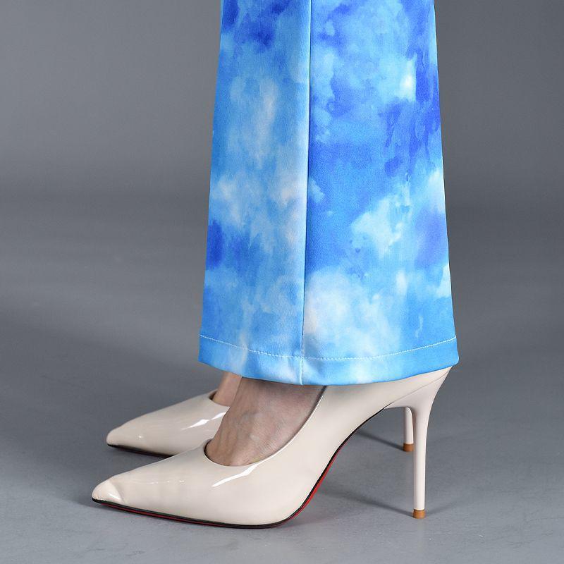 Women's 2025 Plaid Stretch Flare Pants - Slimming, Versatile, Elastic Waist, Bodycon Style for Summer