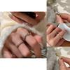 Elegant Korean Style Adjustable Open Ring With Shimmering Zircon Stones For Women