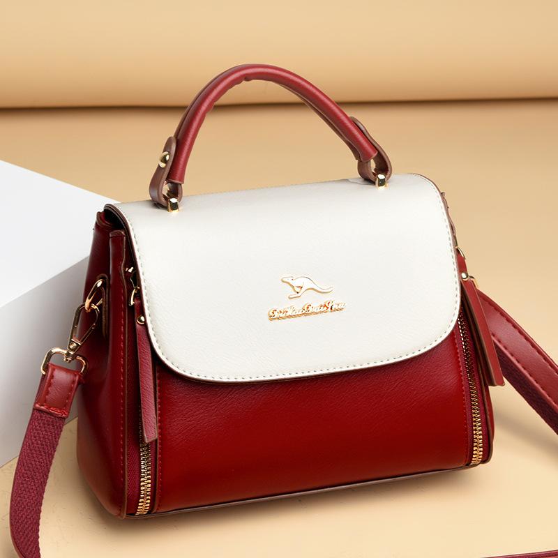 New Style Mother Bag Trendy Single Room Crossbody Bag Atmospheric Splicing Middle aged Women's Bag Practical Mother-in-law Handbag