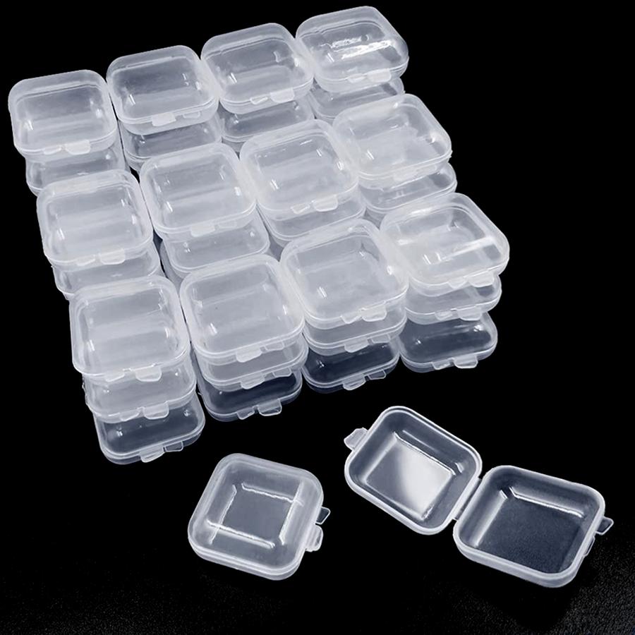 15/30pcs Mini Storage Box Jewelry Hardware Beads Earring Necklace Earplugs Transparent Display Box Store Home Storage Tool XJM
