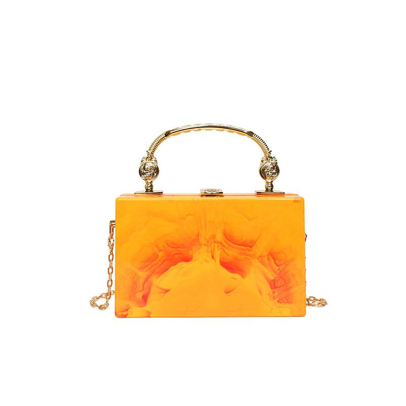 

Fashion acrylic rendered spot color women s candy color dinner bag commuter women s shoulder messenger bag помаранчевий