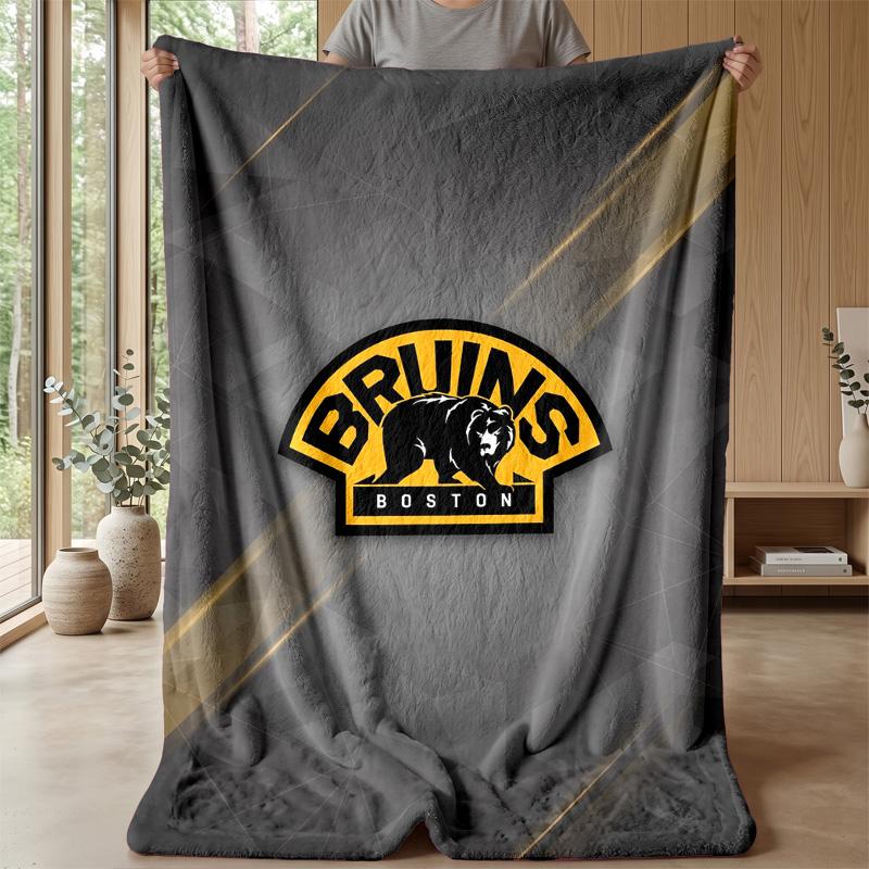 Coperta in Flanella e Pile Boston Bruins Coperta Calda e Accogliente per Divano, Letto, Viaggio Uso in Tutte le Stagioni