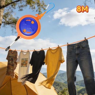 8M Retractable Clothesline Outdoor Travel Portable Clothes Drying Rack Windproof Washing Line For Camping Hiking Laundry Hanger