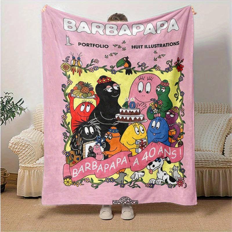 

1pc, Barbapapa 40th Anniversary Edition, Home Decor Blanket, Throw for Sofa, Couch, Bedroom, Living Room, Travel, Camping, Car, Beach, Office Nap, Gif 130x150cm