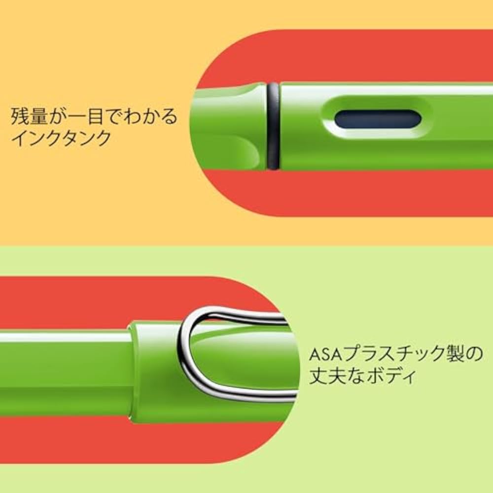 LAMY (Ramy) Safari Green Fountain Pen Green - Ergonomic Grip and Polished Left Handed Steel Tip (...