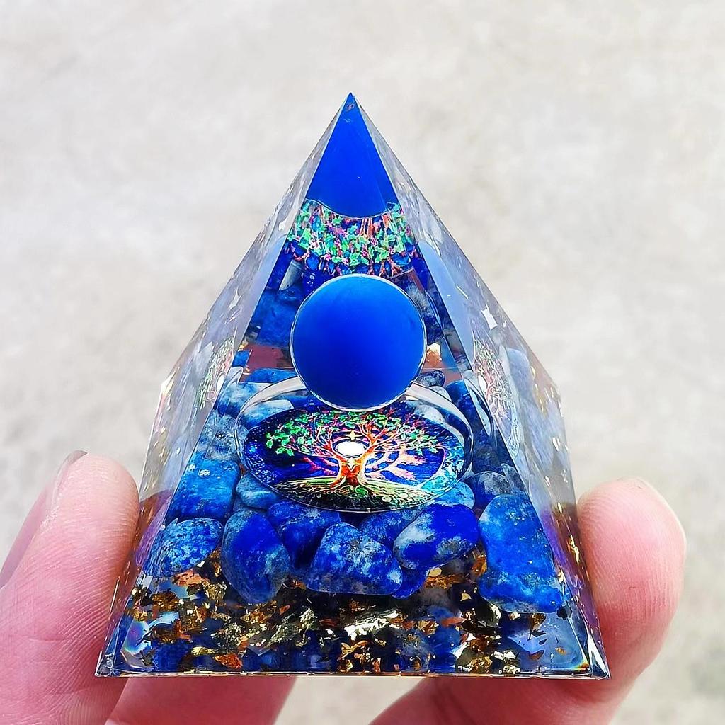 Crystal Stone Pyramid Resin Decor: Home, Office, Car Ornaments