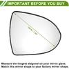 No.876213W400 Mirror Glass Replacement for Kia Sportage 2011-2016 Right Side 1 Pc Convex Non-Heated