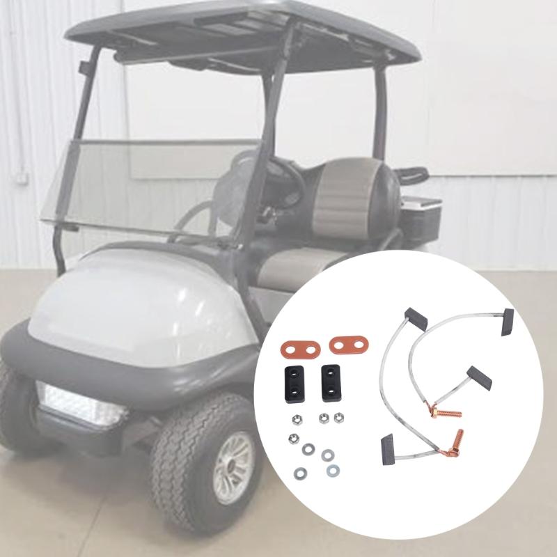Electric Golf Cart Motor Brush Replacement Kit 1017946 for ClubCar 3.2 36V 48V, 2 Brush Assemblies with Threaded Terminal Leads & Install Hardware for