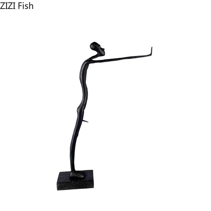 Abstract Standing Character Statue Handicrafts Desk Decoration Creative Ornaments Figures Metal Sculpture Room Aesthetic Decor