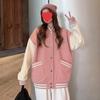 Korean Style Women's Color Block Baseball Jacket - Spring/Autumn Harajuku Street Fashion
