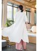 Women's Distressed Ramie Trench Coat: Casual, Slimming, and Elegant Long Cardigan