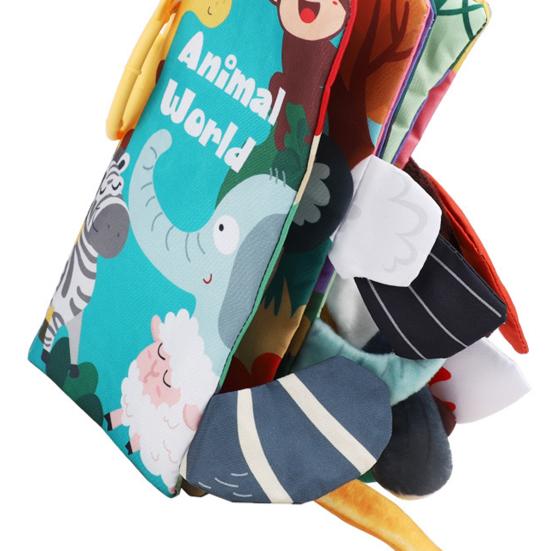 Baby Cloth Book Toy Animal Vehicle Learning Touch And Feel Crinkle Book 0-3 Newborn Infant Sensory Activity Book Early Education Stroller Toy