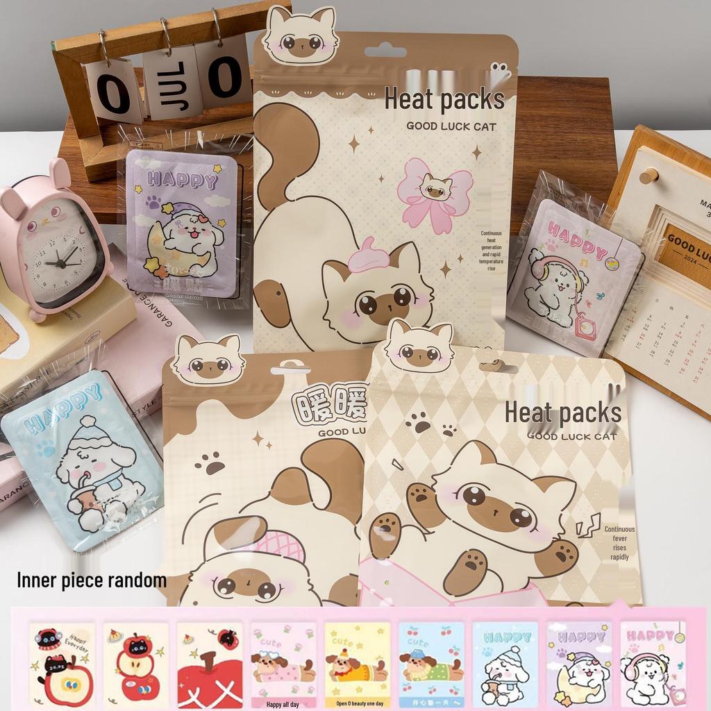 Large Self-Heating Warm Patch for Girls - Cute Cartoon Design for Belly Warmth and Cold Protection