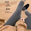 High Waist Fleece-Lined Grey Lambswool Leggings - Thick, Warm & Slimming for Autumn/Winter 2025