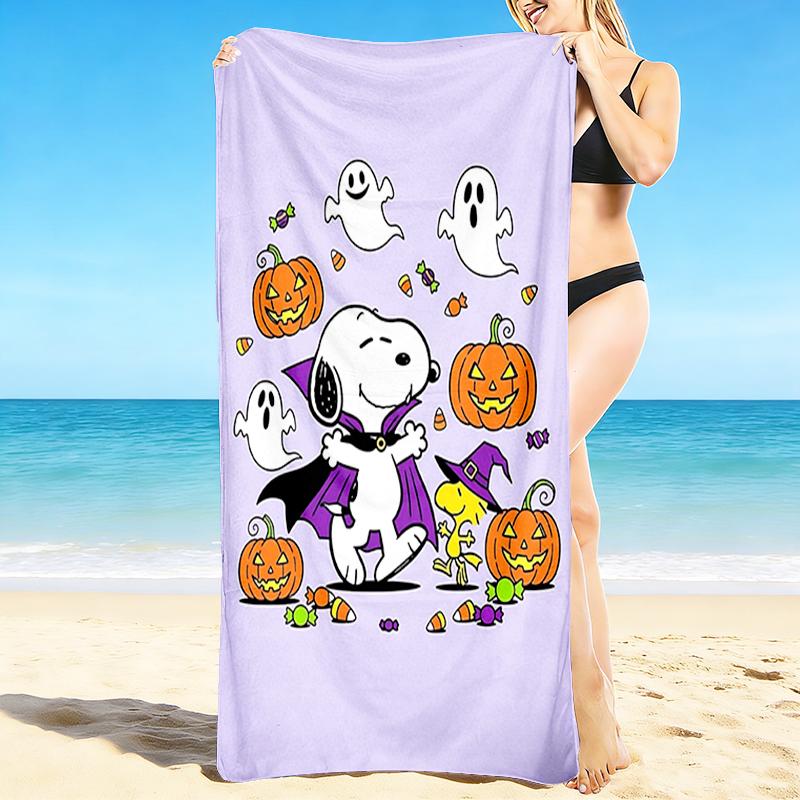 1Pc Snoopy'S Halloween Adventure Beach Towel Quick Dry Multiuse For Beach Pool Gym Yoga Home Travel Christmas Halloween Xmas Gift S1487