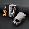 Metallic Gray Tpu For Toyota Camry Levin Corolla Reiz Highlander 2 3 Button Flip Folding Remote Car Key Case Cover Fob Holder