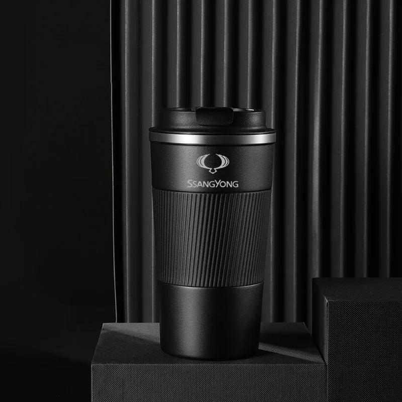 Stainless Steel Coffee Thermos Mug For Ssangyong Rexton 2 Tivolan Musso Tivoli Kyron Multipurpose Portable Car Vacuum Flasks Cup