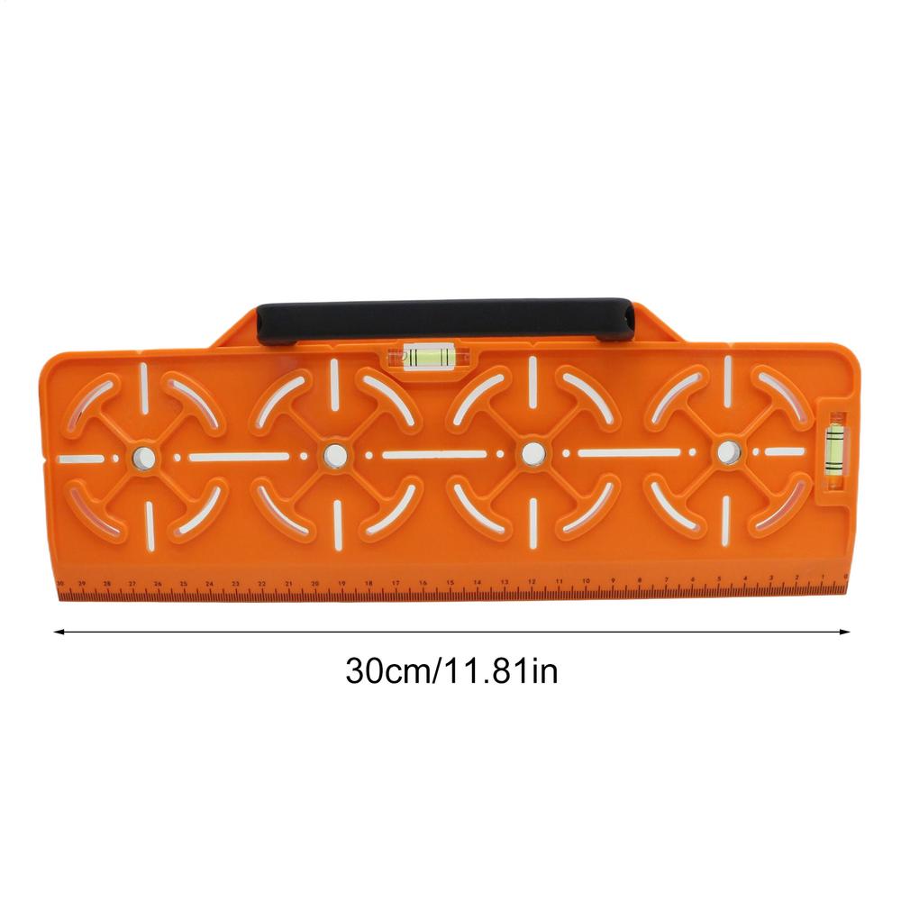 

Wall Drilling Template With Ruler And Spirit Level Sockets Template For Wall Drilling For Electricians Homeowners Handymen жовтий