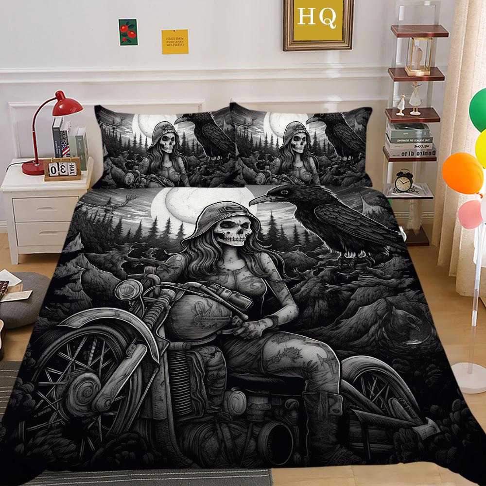 Beauty Skull Printed Home Textiles Single Size Polyester Duvet Covers Man High Ranking Bedroom Decor