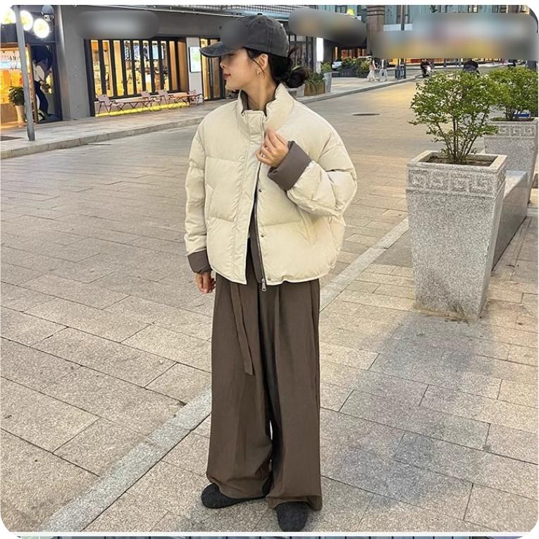 Winter Contrast Color Small Cotton-padded Jacket, Bread Jacket, Short Cotton-padded Jacket, Top