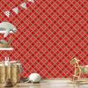 Christmas Autumn Red Plaid Wallpaper for Living Room and Bedroom 50x1000