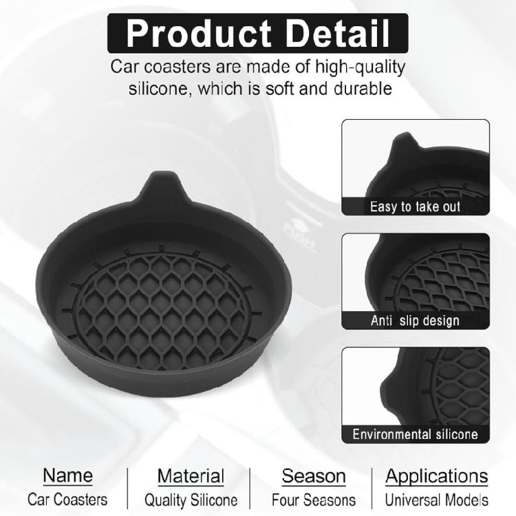 Strong Silicone Car Cup Coasters Not Shaking Mats Secure Drink Placement Easy to clean for Cars SUVs Office Desks