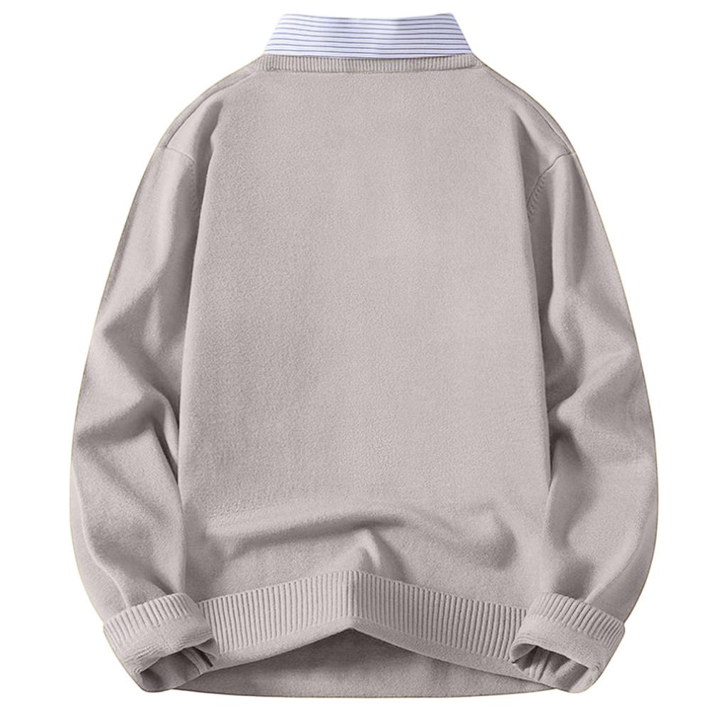 Men's  Fashion  Knitting  Pullover  Long Sleeves  Loose  Flip Collar  Sweater