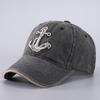 Unisex Pirate Hook Embroidery Washed Baseball Caps Adjustable Casual Hats Spring and Autumn Outdoor Sunscreen Hat