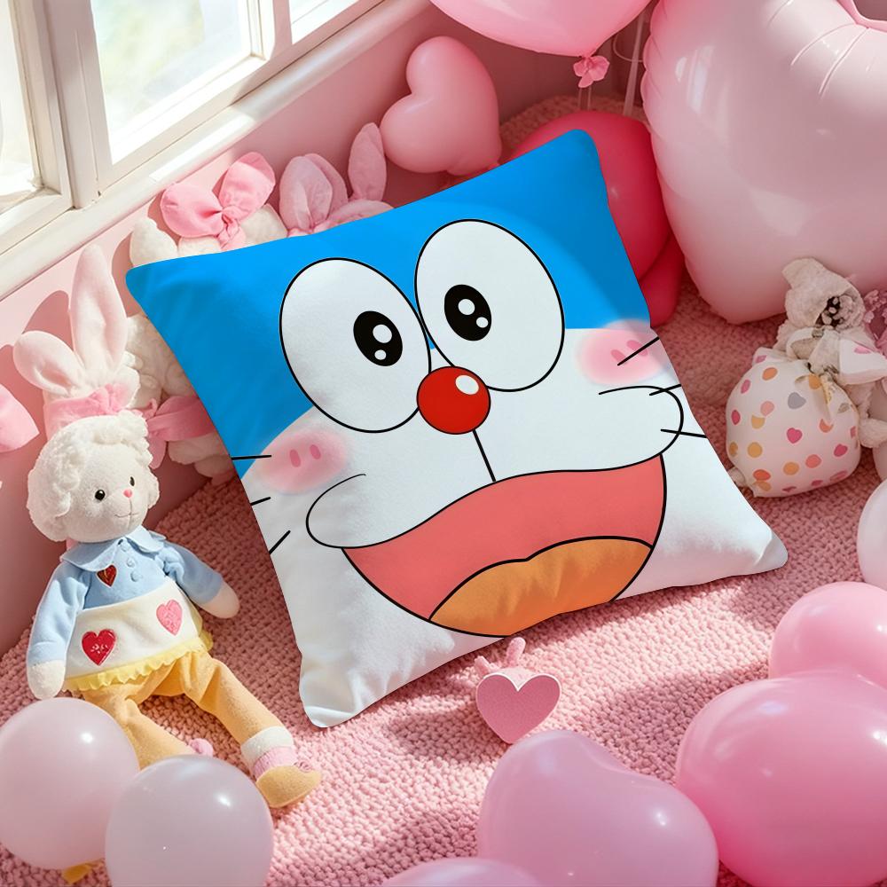 Cute Anime D-DoraemonS Cushion Cover Pattern Printed Pillowcase for Living Room Sofa Cushion Cover & Bedroom Decor