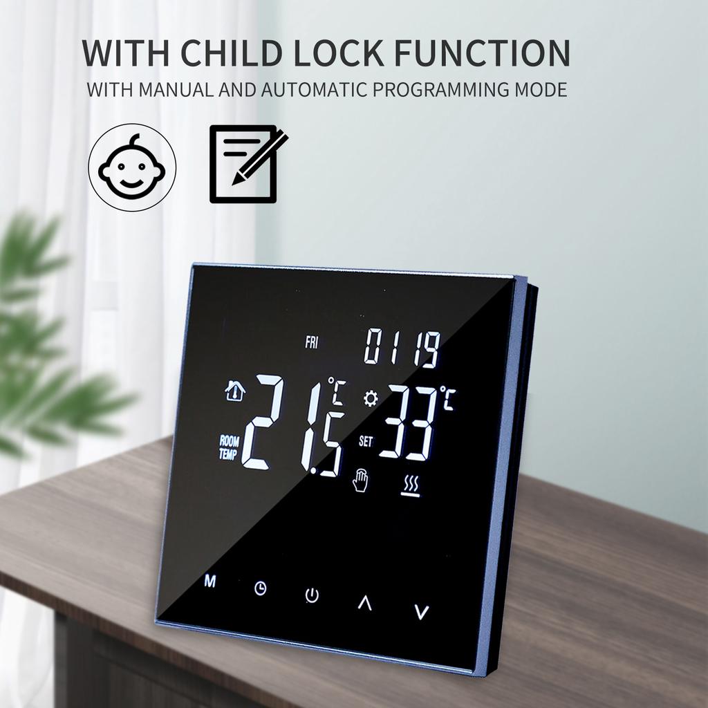 WIFI Smart Heating Thermostat Digital Temperature Controller Mobile Phone APP Control Touchscreen LCD Display Week