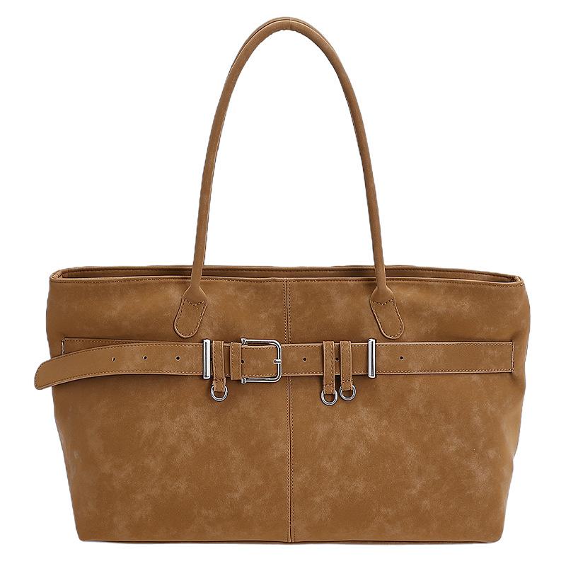 Retro bag women's large capacity 2025 new autumn and winter versatile simple shoulder bag popular commuter tote bag this year