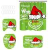 4 Christmas Bathroom Sets, Shower Curtain, - Carpet, Horse Cover And - U-shaped Bath Mat, Christmas Holiday Bathroom Decoration