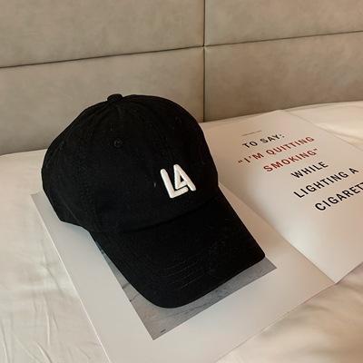 Internet celebrity hat women's spring and summer versatile LA letter baseball cap men's soft top casual sunshade cap tide