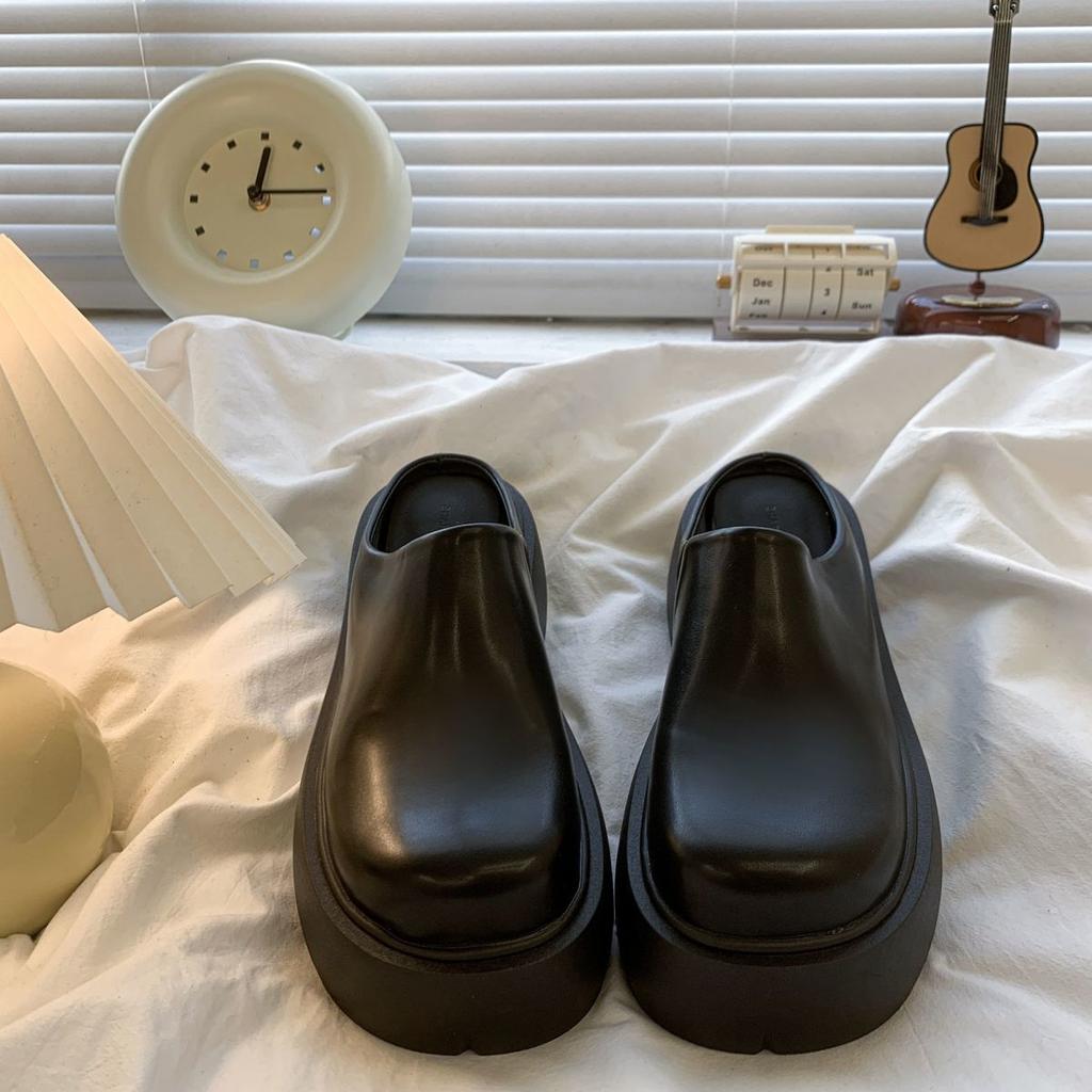2025 Summer New Popular Outer Wear Super High Heel Bag Head Half Slippers Women's Dopamine Super Fire Thick Bottom Heightening Slippers