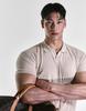 RVD Travelwear Ribbed Muscle Fit Polo Shirt (Beige)