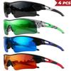 4PCS New Fashion Colorful Sports Sunglasses - One-Piece Wraparound Lens UV400 for Running Cycling Outdoor 7
