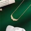 Mode Neu 925 Sterling Silber Funkelnder Cz Zirkon Engel Flügel Anhänger Halskette für Beste Freunde Geschenke Schmuck