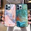 Kunst Marmor Mode Telefon Fall Für Iphone 14 13 11 12 Pro Max Mini Xs Xr X 7 8 6s Plus Se 2022 Gehärtetem Glas Abdeckung Stoßstange Fundas