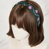 MAIA Pearl Flower Jacquard Hairband A - Knot Green